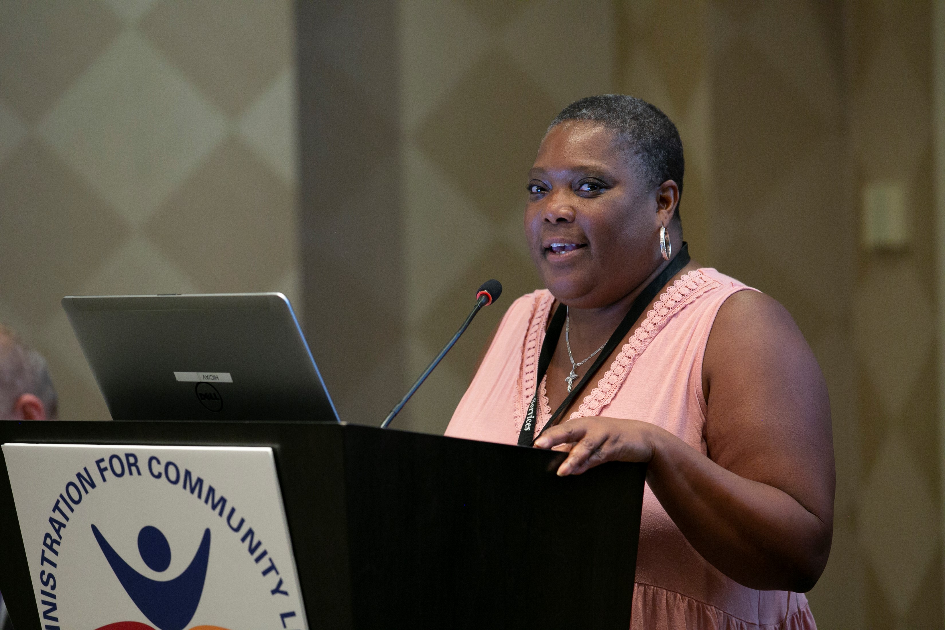Sophia Watson administering the oath to the Family Caregiving Advisory Council and the Supporting Grandparents Raising Grandchildren Advisory Council members