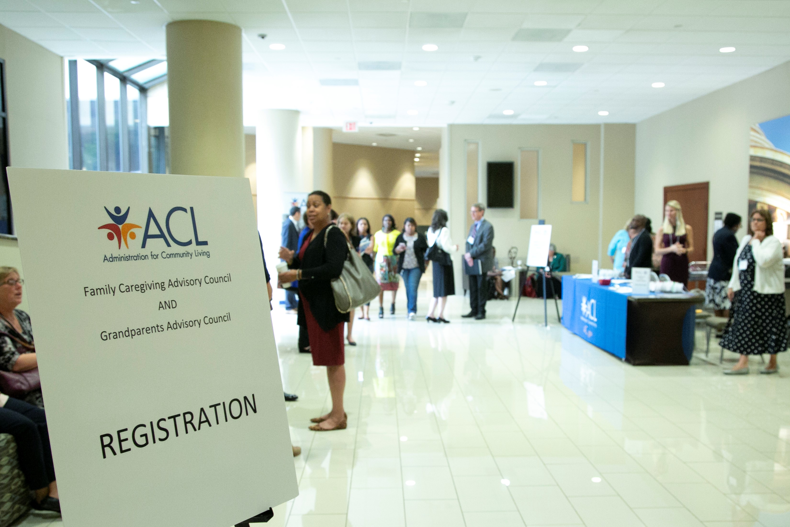 Registration desk and participant networking