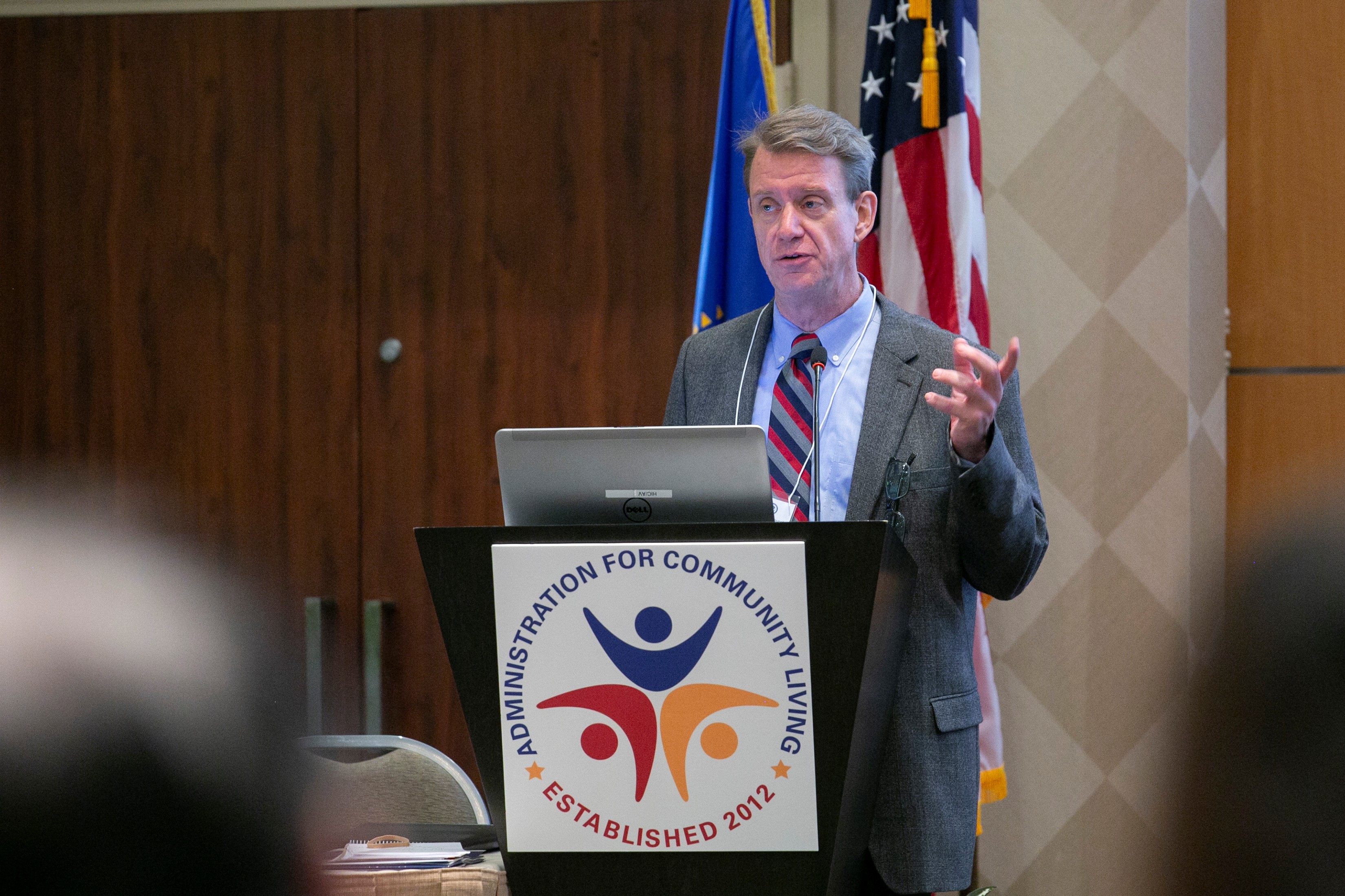 Greg Link, Director, Office of Supportive and Caregiver Services, Administration for Community Living welcoming the RAISE Family Caregiving Advisory Council on August 28, 2019