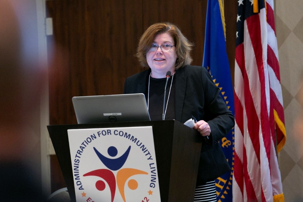 Kitty Purington, JD, Senior Program Director, Chronic and Vulnerable Populations, National Academy for State Health Policy introducing panel speakers