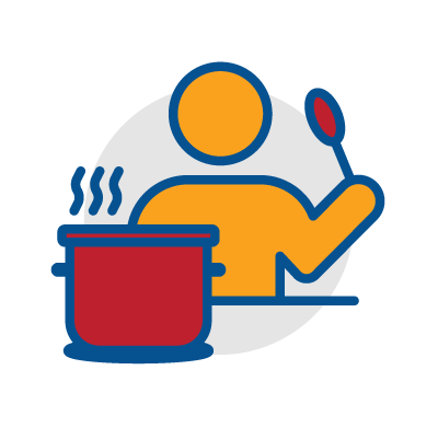 preparing healthful foods icon